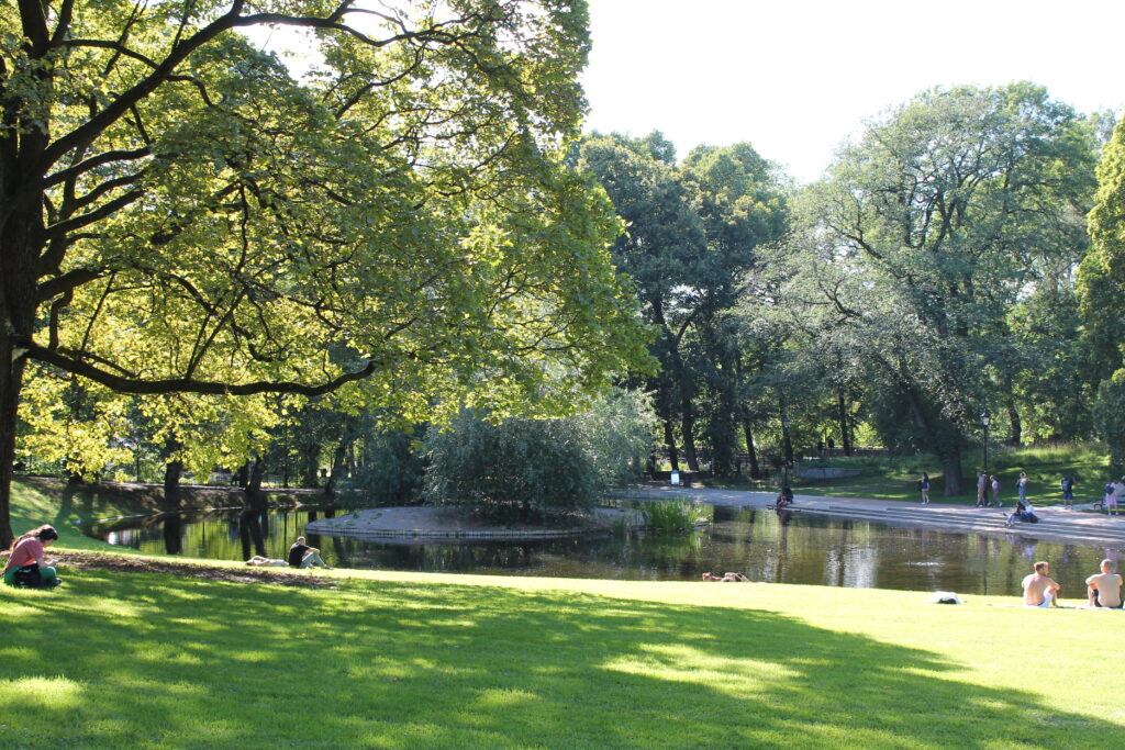Slottsparken i Oslo damm